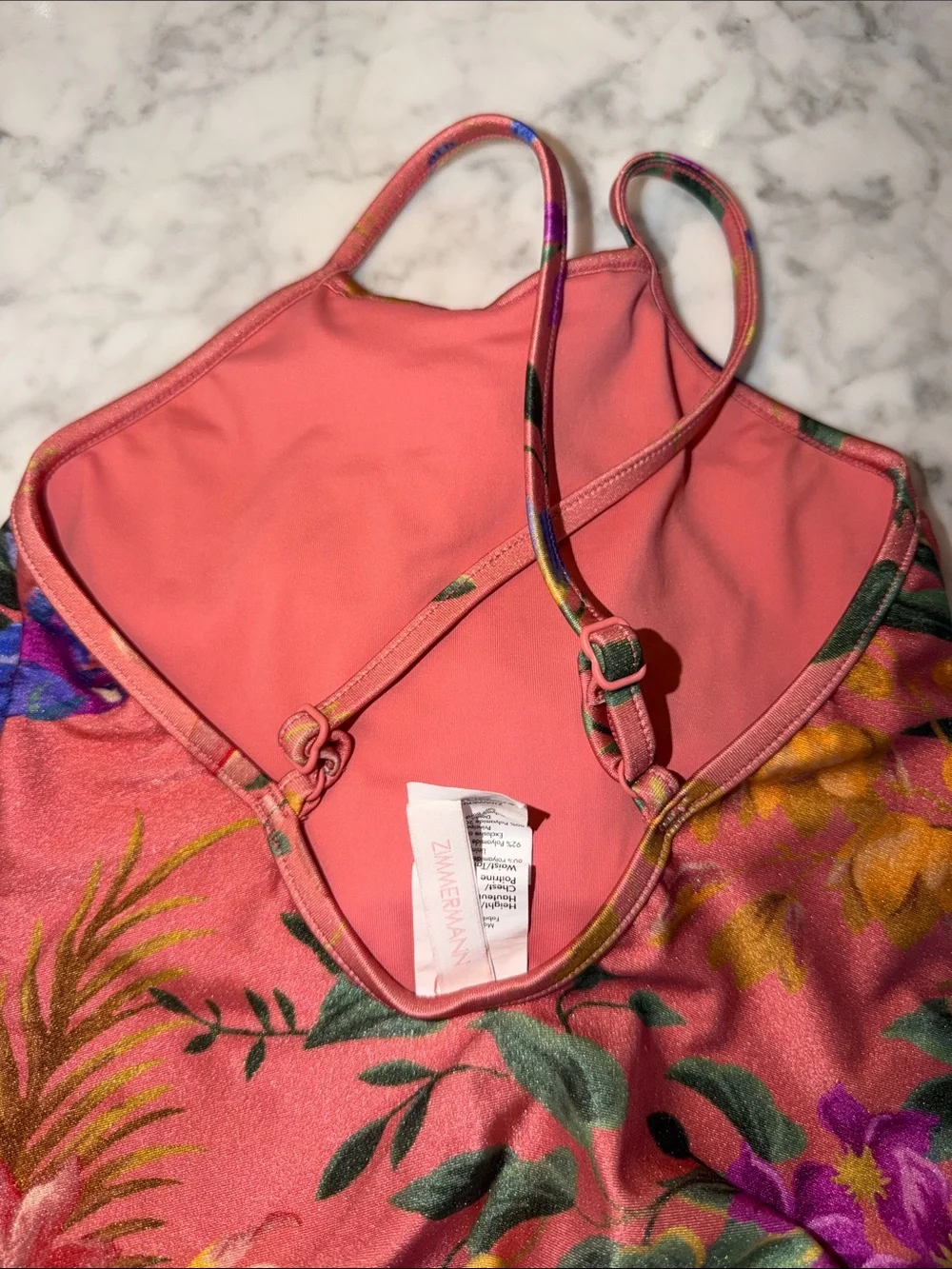 Zimmermann Coral Floral One-Piece Swimsuit 4Y